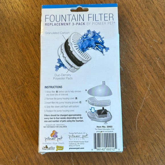🐶 Pioneer Pet Water Fountain filters (3 pack) 😻 - Picture 2 of 3